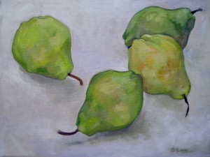 4 Pears oil on canvas 450.00