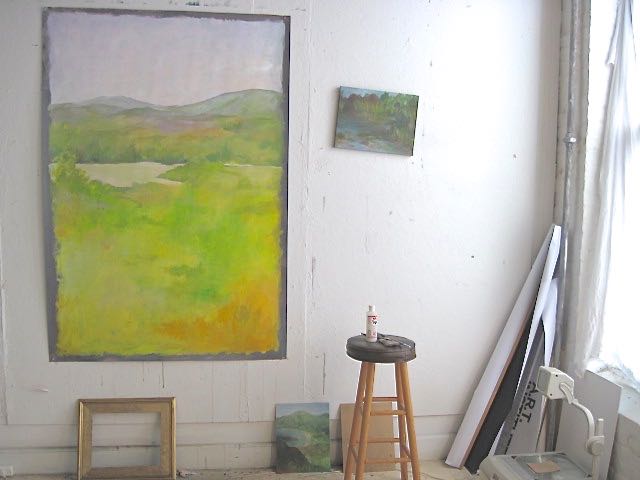 yellow painting in winter light
